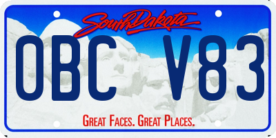 SD license plate 0BCV83