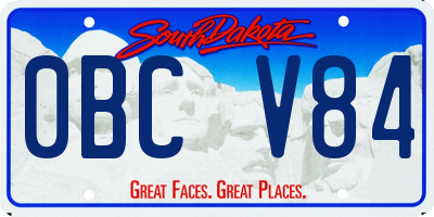 SD license plate 0BCV84