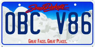 SD license plate 0BCV86