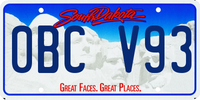 SD license plate 0BCV93