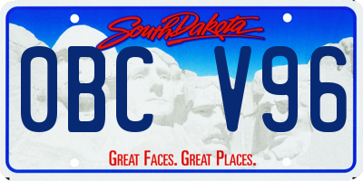 SD license plate 0BCV96