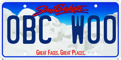 SD license plate 0BCW00