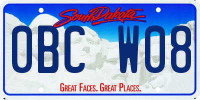 SD license plate 0BCW08