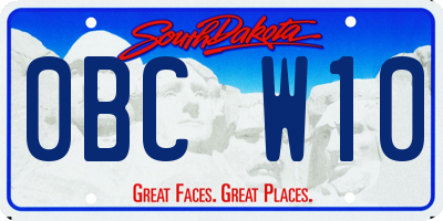 SD license plate 0BCW10