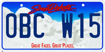 SD license plate 0BCW15