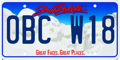 SD license plate 0BCW18