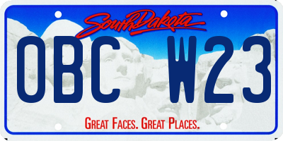 SD license plate 0BCW23