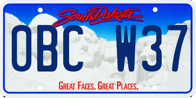 SD license plate 0BCW37