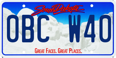 SD license plate 0BCW40