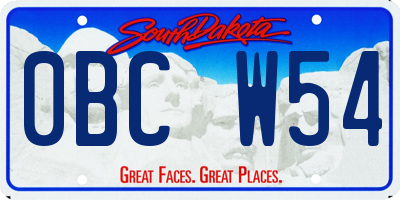 SD license plate 0BCW54