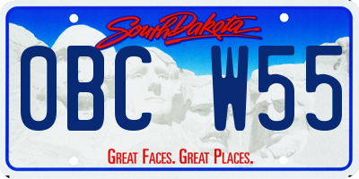 SD license plate 0BCW55