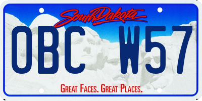 SD license plate 0BCW57