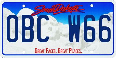 SD license plate 0BCW66