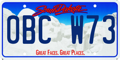 SD license plate 0BCW73