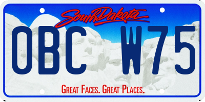 SD license plate 0BCW75