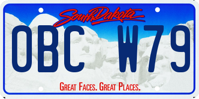 SD license plate 0BCW79