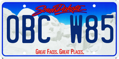 SD license plate 0BCW85