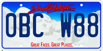 SD license plate 0BCW88