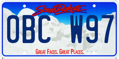 SD license plate 0BCW97