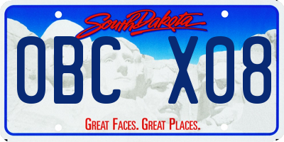 SD license plate 0BCX08