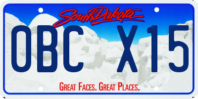 SD license plate 0BCX15