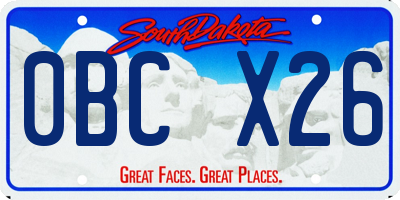 SD license plate 0BCX26