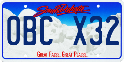 SD license plate 0BCX32