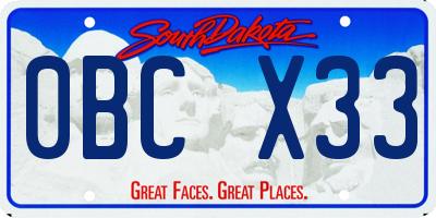 SD license plate 0BCX33