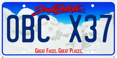 SD license plate 0BCX37