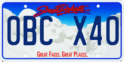 SD license plate 0BCX40