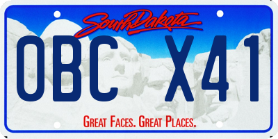 SD license plate 0BCX41