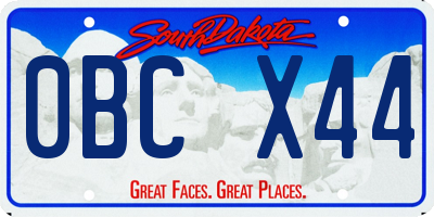 SD license plate 0BCX44