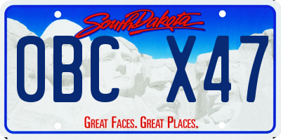 SD license plate 0BCX47