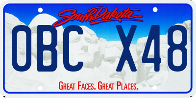 SD license plate 0BCX48