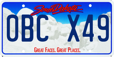 SD license plate 0BCX49