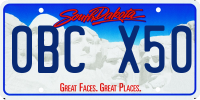 SD license plate 0BCX50