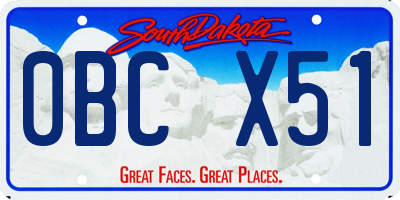 SD license plate 0BCX51