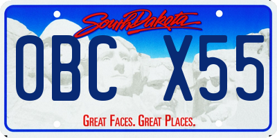 SD license plate 0BCX55