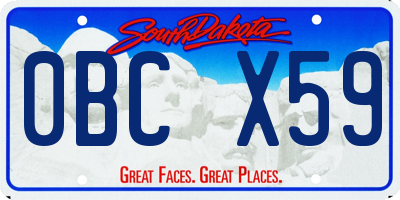 SD license plate 0BCX59