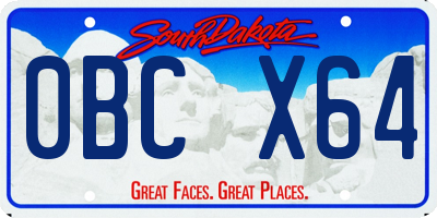 SD license plate 0BCX64