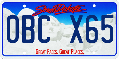 SD license plate 0BCX65