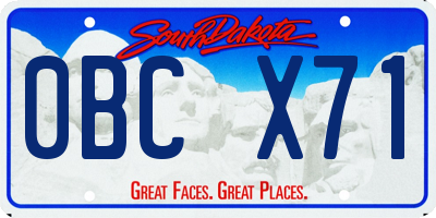 SD license plate 0BCX71