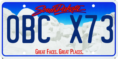 SD license plate 0BCX73