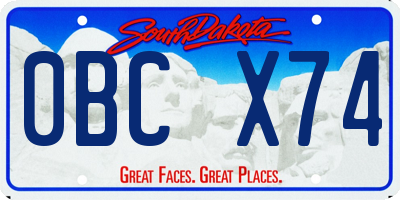 SD license plate 0BCX74