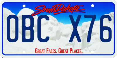 SD license plate 0BCX76