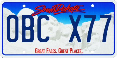 SD license plate 0BCX77