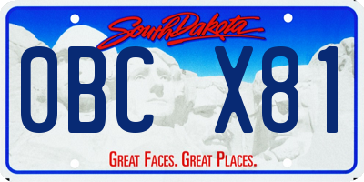 SD license plate 0BCX81