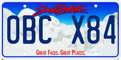 SD license plate 0BCX84