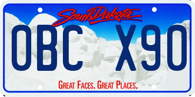 SD license plate 0BCX90