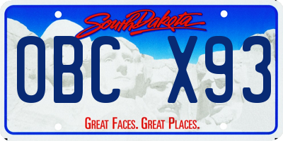 SD license plate 0BCX93